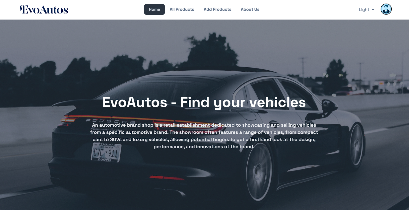 EvoAutos - Automotive Brand Shop